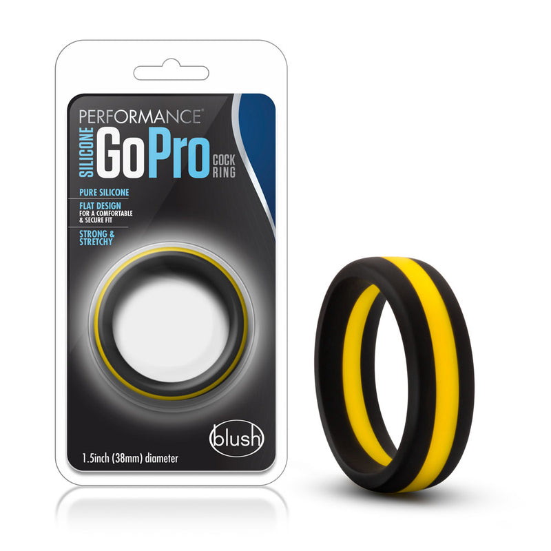 Performance - Silicone Go Pro Cock Ring - Black/gold/black-Cockrings-OUR LAVENDER