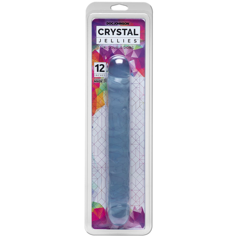 Crystal Jellies Jr Double Dong 12 Inch - Clear-Dildos & Dongs-OUR LAVENDER