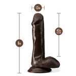 Dr. Skin Plus - 6 Inch Posable Dildo With Balls - Chocolate-Dildos & Dongs-OUR LAVENDER