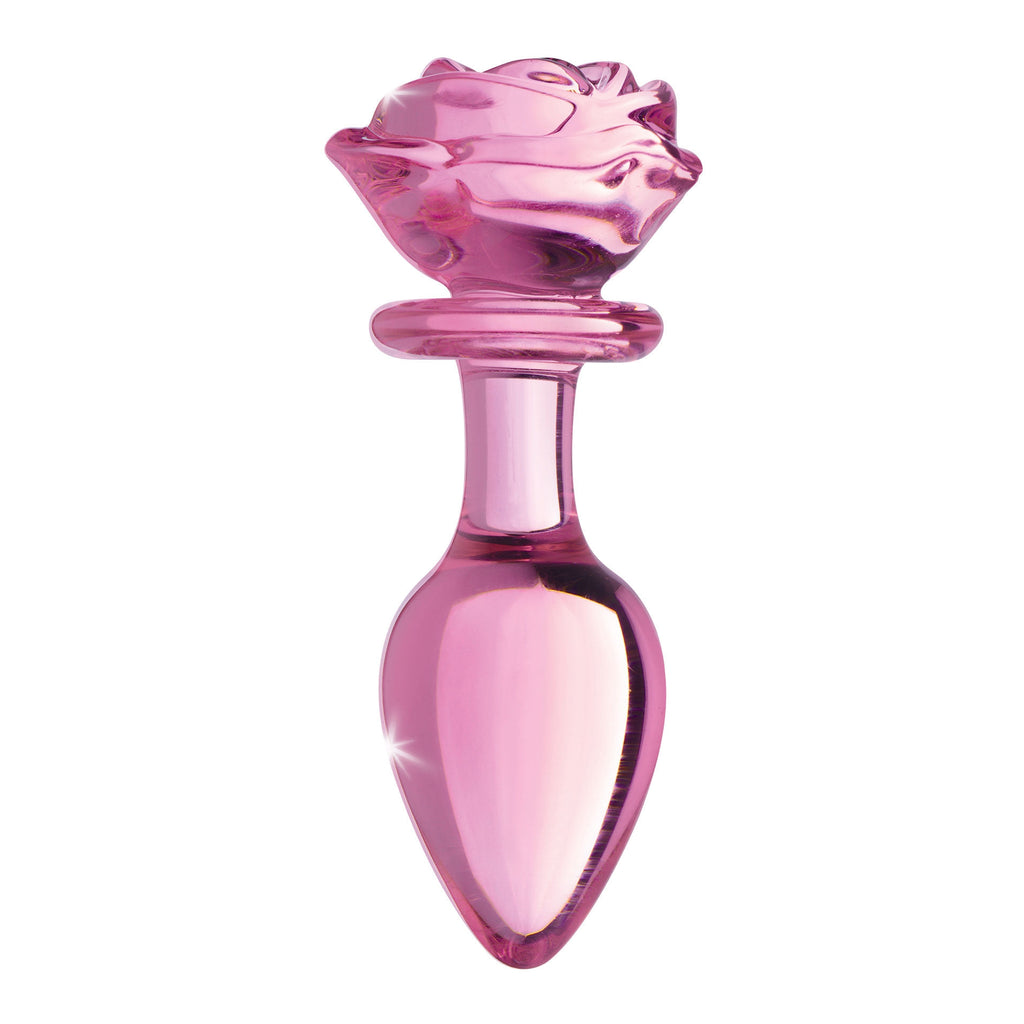 Pink Rose Glass Anal Plug - Large BTYS-AG650-LRG