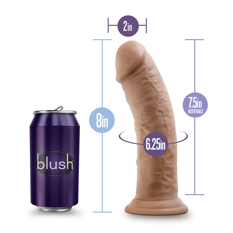 Au Naturel - 8 Inch Dildo With Suction Cup - Mocha-Dildos & Dongs-OUR LAVENDER