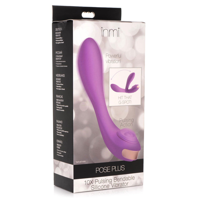 Pose Plus - 10x Pulsing Bendable Silicone Vibrator - Purple-Vibrators-OUR LAVENDER