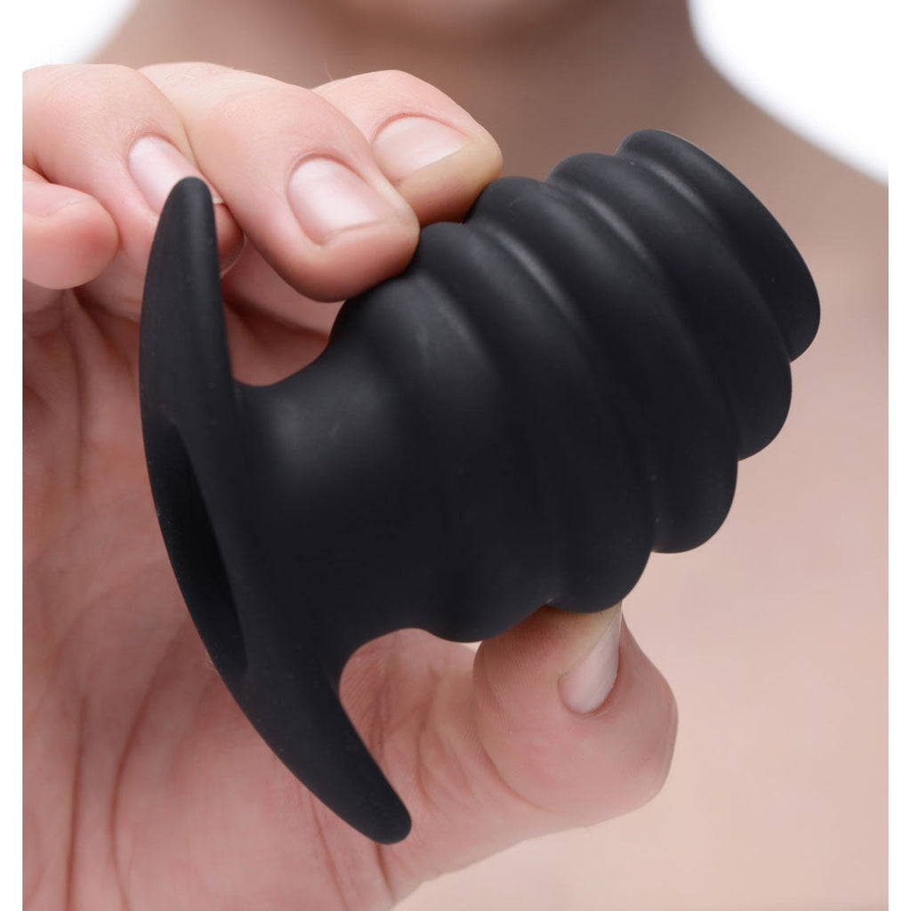 Hive Ass Tunnel Silicone Ribbed Hollow Anal Plug - Medium MS-AF982-MEDIUM