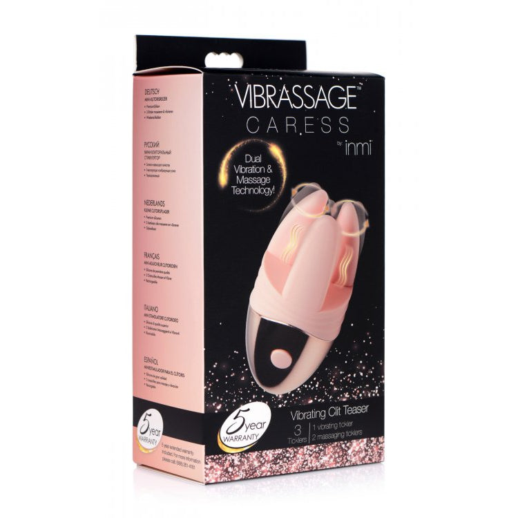 Vibrassage Caress Vibrating Clit Teaser- Pink-Vibrators-OUR LAVENDER