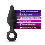 Anal Adventures Platinum - Silicone Loop Plug - Medium - Black-Anal Toys & Stimulators-OUR LAVENDER