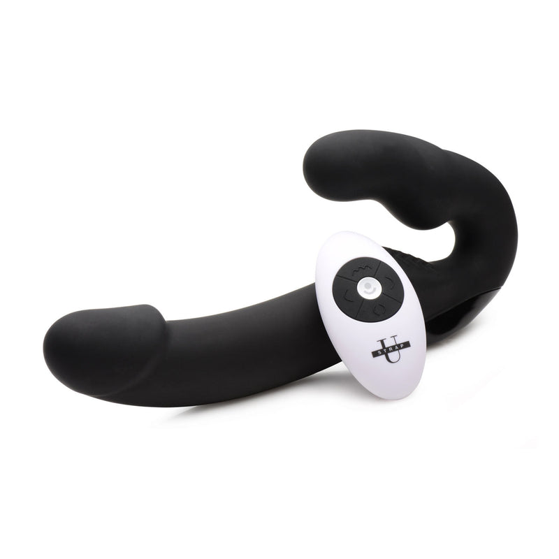 Urge Silicone Strapless Strap on With Remote - Black SU-AF707