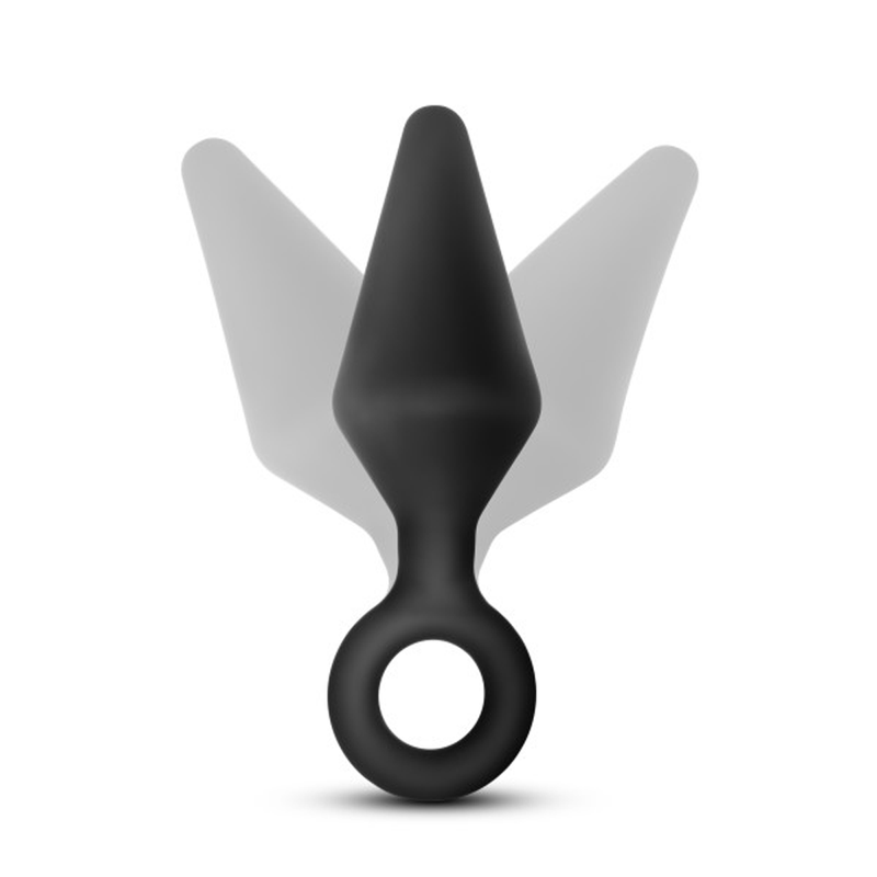 Anal Adventures Platinum - Silicone Loop Plug - Large - Black-Anal Toys & Stimulators-OUR LAVENDER