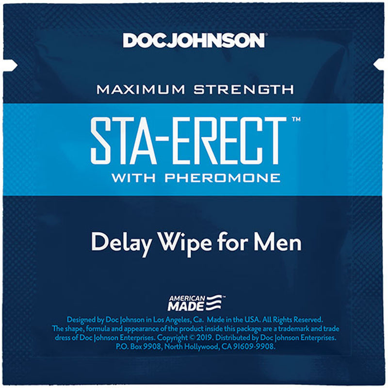 Sta-Erect With Pheromone - Delay Wipes for Men - 10 Pack-Lubricants, Creams & Glides-OUR LAVENDER