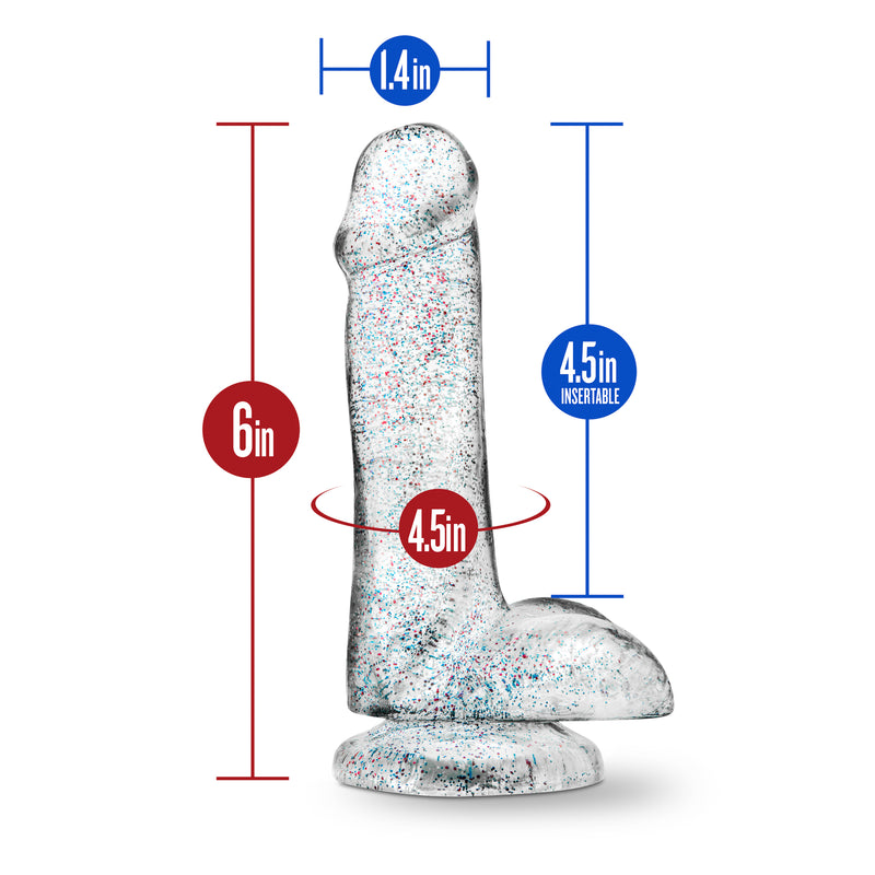 Naturally Yours - 6 Inch Glitter Cock - Sparkling Clear-Dildos & Dongs-OUR LAVENDER