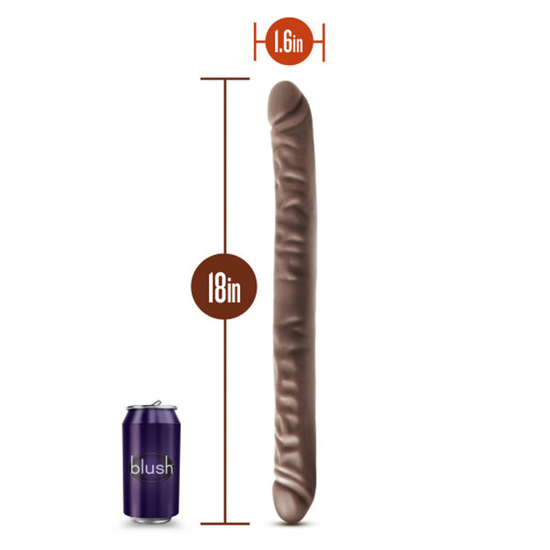 Dr. Skin - 18 Inch Double Dildo - Chocolate-Dildos & Dongs-OUR LAVENDER