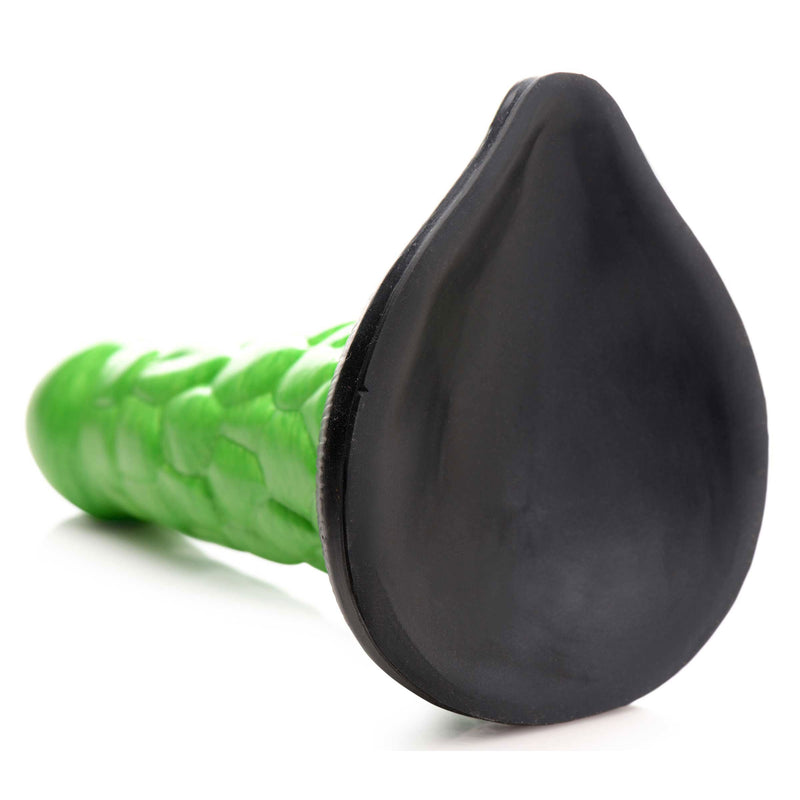 Radioactive Reptile Thick Scaly Silicone Dildo - Green-Dildos & Dongs-OUR LAVENDER