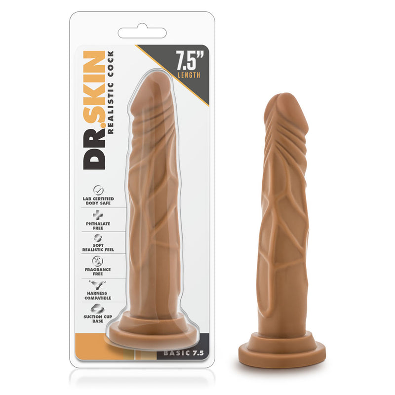 Dr. Skin - Realistic Cock - Basic 7.5 - Mocha-Dildos & Dongs-OUR LAVENDER