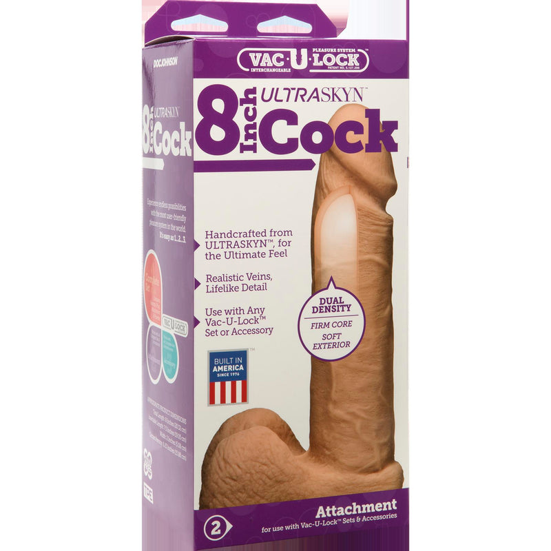 Vac-U-Lock 8-Inch Ultraskyn Cock - Vanilla-Dildos & Dongs-OUR LAVENDER