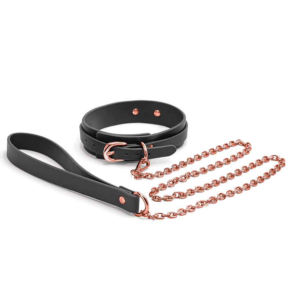 Bondage Couture - Collar and Leash - Black NSN-1306-23