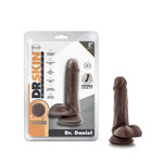 Dr. Skin Silicone - Dr. Daniel - 6 Inch Dildo With Suction Cup - Chocolate-Dildos & Dongs-OUR LAVENDER