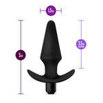 Anal Adventures Platinum - Silicone Vibrating Plug - Black-Anal Toys & Stimulators-OUR LAVENDER