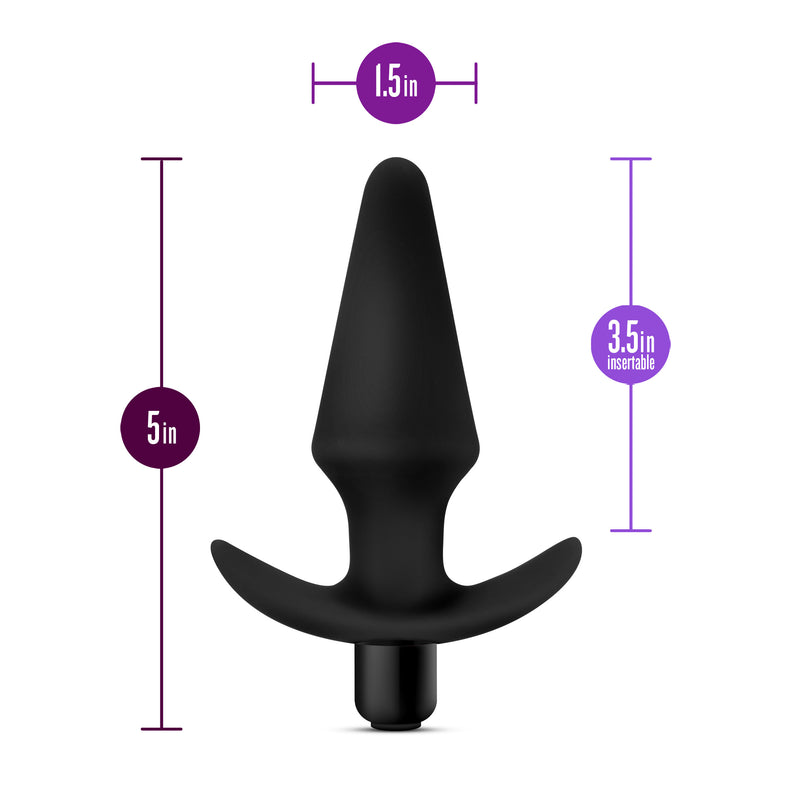 Anal Adventures Platinum - Silicone Vibrating Plug - Black-Anal Toys & Stimulators-OUR LAVENDER