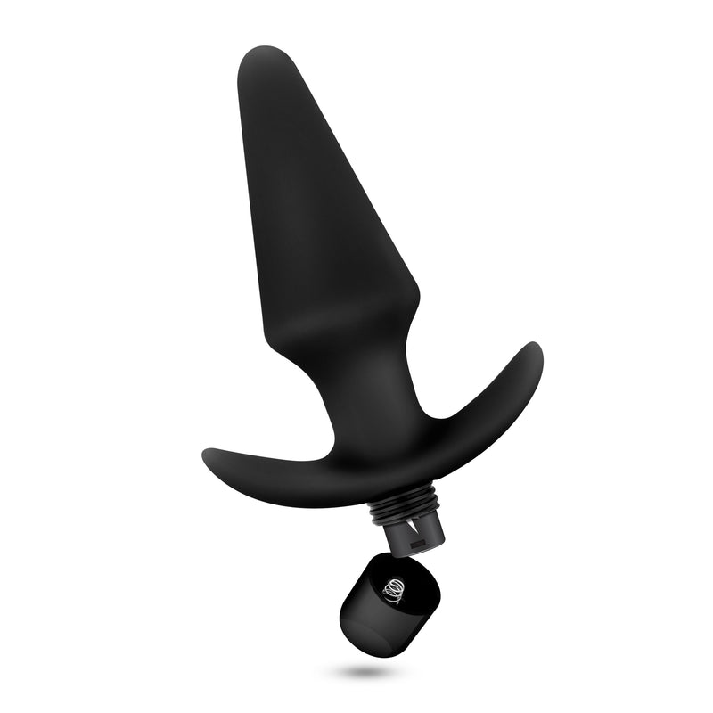 Anal Adventures Platinum - Silicone Vibrating Plug - Black-Anal Toys & Stimulators-OUR LAVENDER