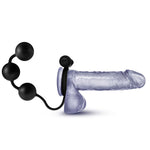 Anal Adventures- Platinum - Silicone Anal Ball With Vibrating C-Ring- Black-Anal Toys & Stimulators-OUR LAVENDER