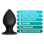 Anal Adventures - Platinum - Silicone Anal Stout Plug - Large - Black-Anal Toys & Stimulators-OUR LAVENDER