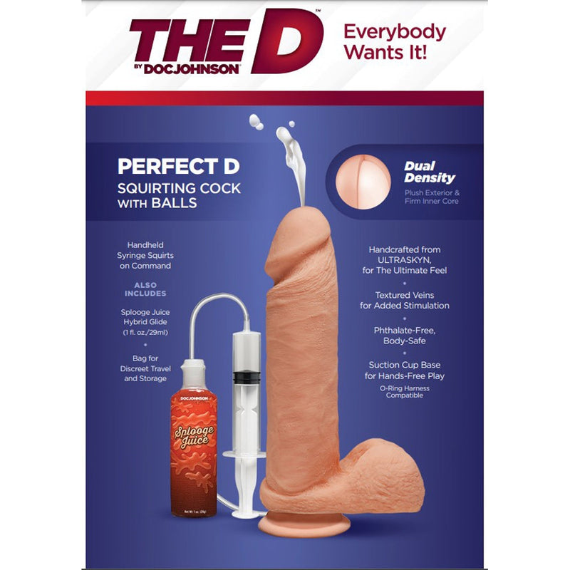 The D - Perfect D - Squirting 8 Inch With Balls-Dildos & Dongs-OUR LAVENDER