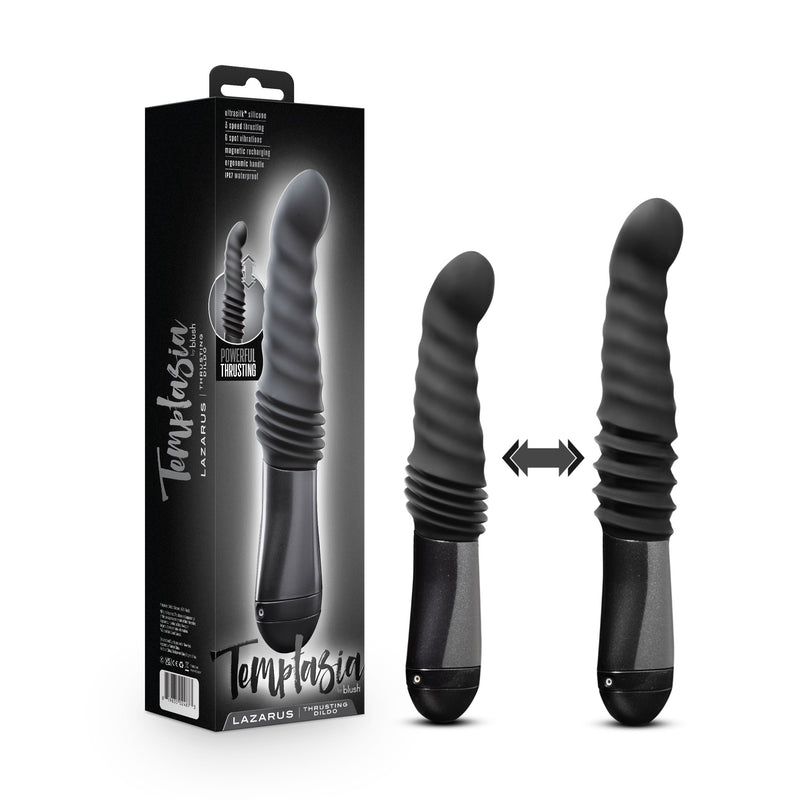 Temptasia - Lazarus - Thrusting Dildo - Black-Vibrators-OUR LAVENDER