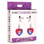 Silicone Light Up Heart Nipple Clamps-Nipple Stimulators-OUR LAVENDER