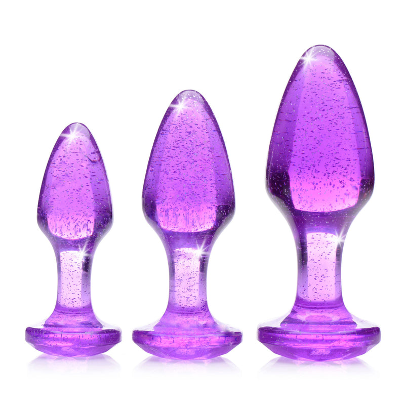 Glitter Gem Anal Plug Set - Purple BTYS-AG587-PUR
