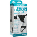 Vac-U-Lock - Supreme Harness With Vibrating Plug - Black-Harnesses & Strap-Ons-OUR LAVENDER