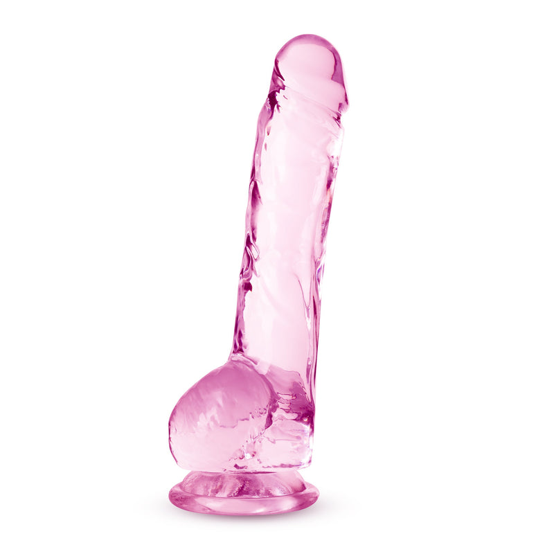 Naturally Yours - 8 Inch Crystalline Dildo - Rose-Dildos & Dongs-OUR LAVENDER