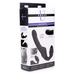 Slim Rider Ribbed Vibrating Silicone Strapless Strap-On-Vibrators-OUR LAVENDER