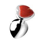 Red Jasper Heart Anal Plug - Medium BTYS-AG754-MED