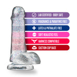 Naturally Yours - 6 Inch Glitter Cock - Sparkling Clear-Dildos & Dongs-OUR LAVENDER