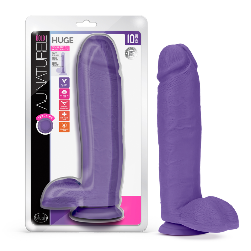 Au Naturel - Bold - Huge - 10 Inch Dildo - Purple-Dildos & Dongs-OUR LAVENDER