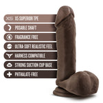 Dr. Skin Plus - 8 Inch Posable Dildo With Balls - Chocolate-Dildos & Dongs-OUR LAVENDER