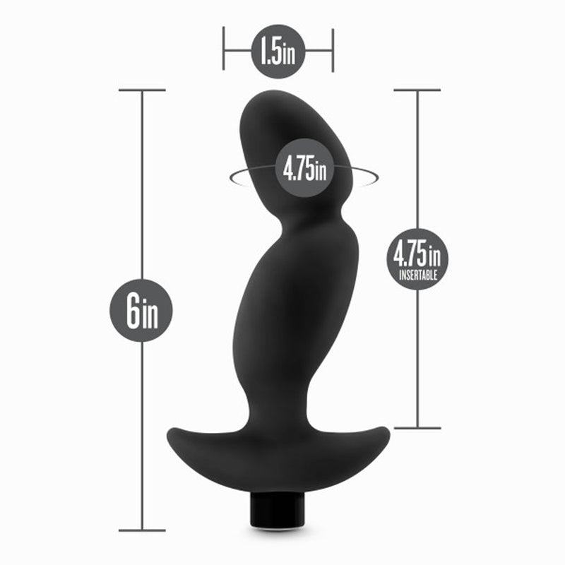 Anal Adventures- Platinum - Silicone Vibrating Prostate Massager 04-Black-Anal Toys & Stimulators-OUR LAVENDER