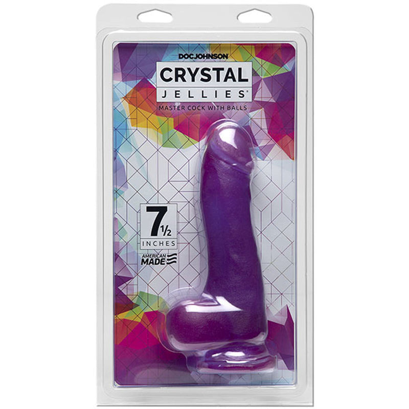 Crystal Jellies - 7.5 Inch Master Cock With Balls-Dildos & Dongs-OUR LAVENDER