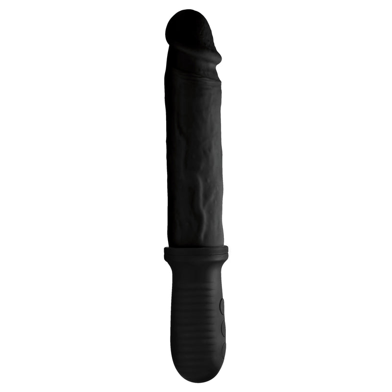 8x Auto Pounder Vibrating and Thrusting Dildo With Handle - Black MS-AG360-BLK