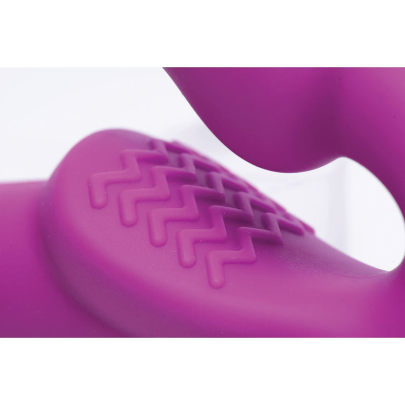 Evoke Vibrating Strapless Silicone Strap-on Dildo-Vibrators-OUR LAVENDER