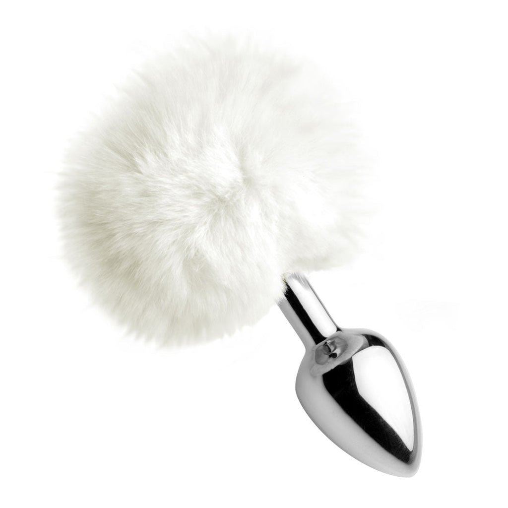 White Fluffy Bunny Tail Anal Plug TZ-AF619