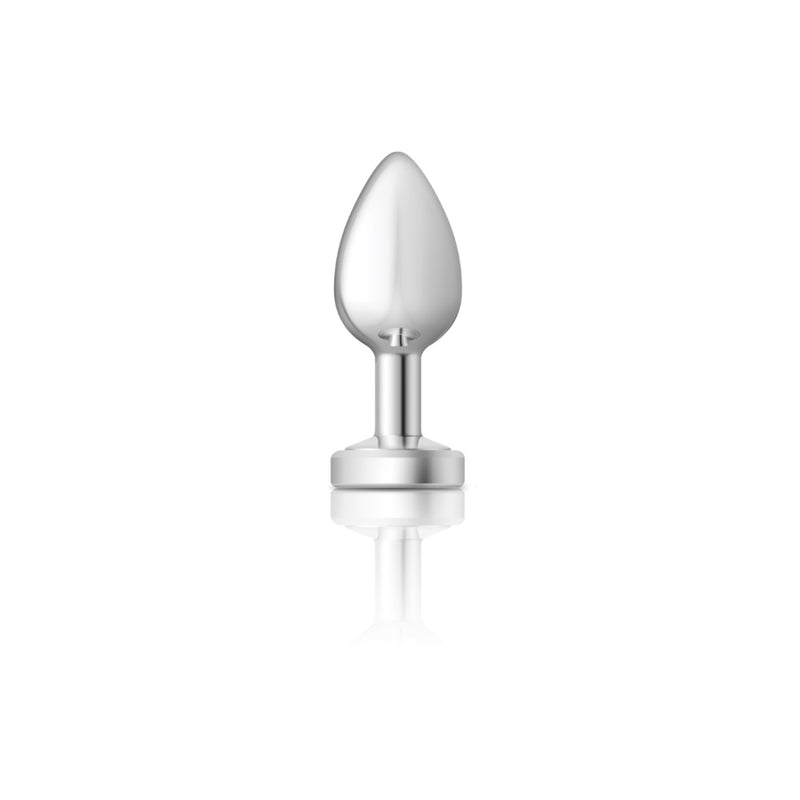 Cheeky Charms-Silver Metal Butt Plug- Light Up-Medium-Anal Toys & Stimulators-OUR LAVENDER