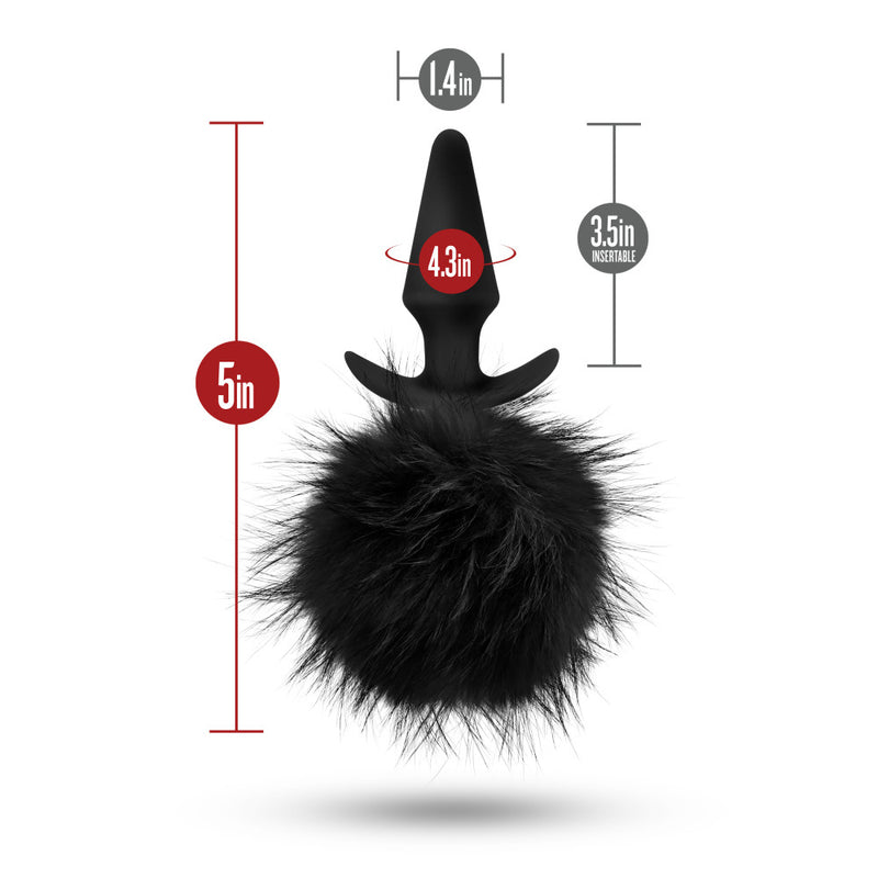 Temptasia - Bunny Tail Pom Plug - Black-Anal Toys & Stimulators-OUR LAVENDER