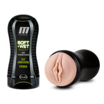 M for Men - Soft and Wet - Pussy With Pleasure Ridges - Self Lubricating Stroker Cup - Vanilla BL-84013