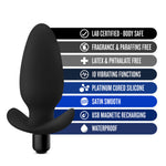 Anal Adventures- Platinum- Silicone Saddle Plug- Black-Anal Toys & Stimulators-OUR LAVENDER