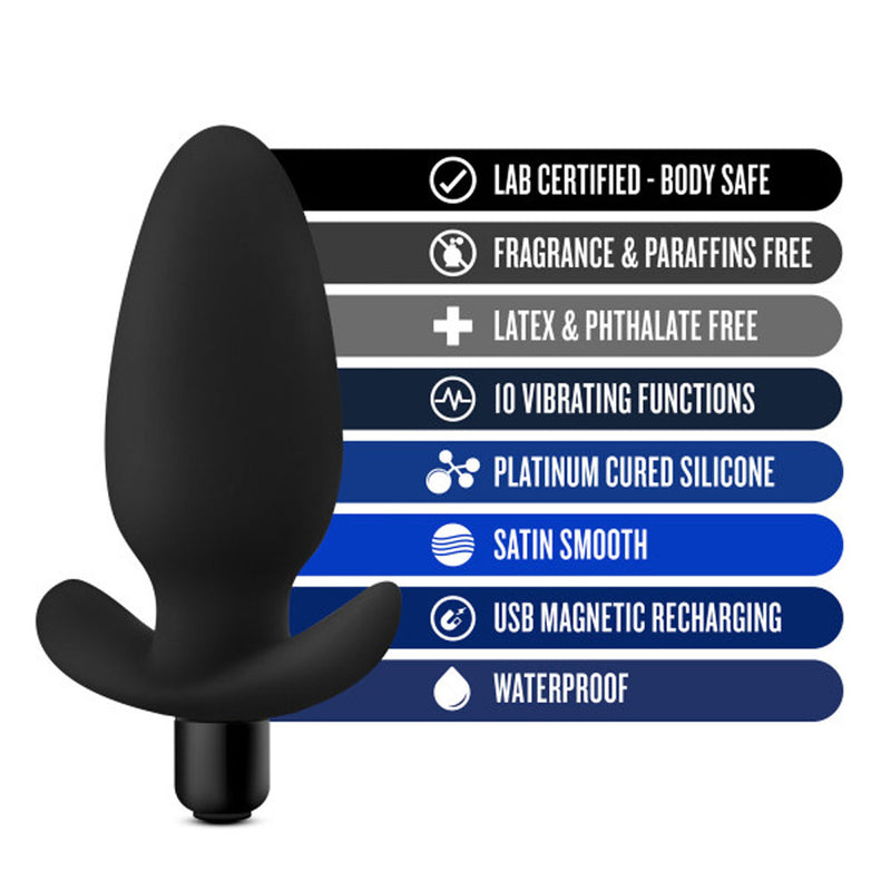 Anal Adventures- Platinum- Silicone Saddle Plug- Black-Anal Toys & Stimulators-OUR LAVENDER