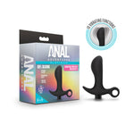 Anal Adventures- Platinum - Silicone Vibrating Prostate Massager 01 - Black-Anal Toys & Stimulators-OUR LAVENDER