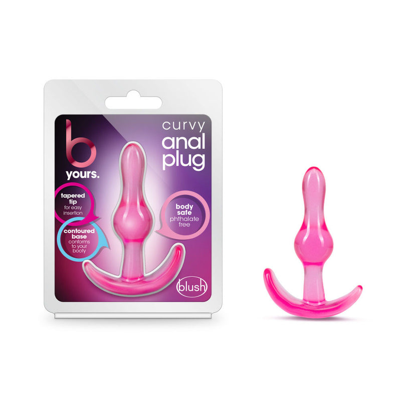 B Yours - Curvy Anal Plug - Pink-Anal Toys & Stimulators-OUR LAVENDER